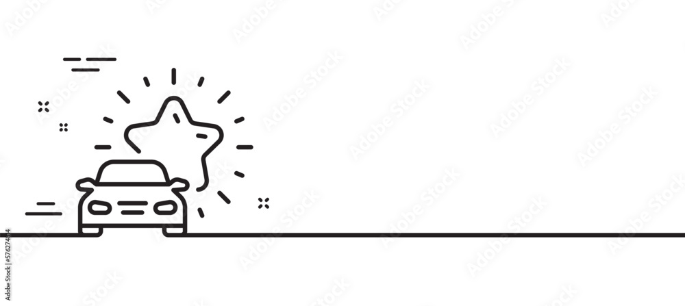 Poster car review line icon. best transport service sign. delivery rating symbol. minimal line illustration
