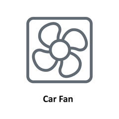 Car Fan  Vector Outline Icons. Simple stock illustration stock