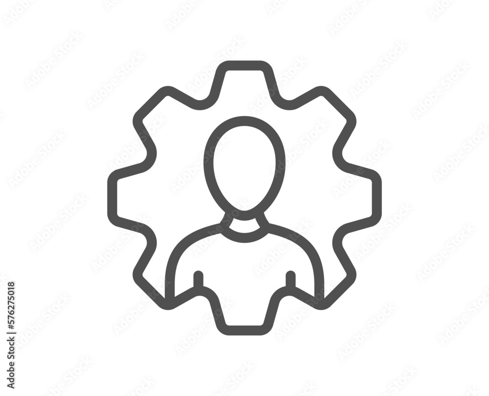 Poster Professional line icon. Handyman service sign. Mechanic symbol. Quality design element. Linear style professional icon. Editable stroke. Vector