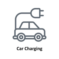 Car Charging Vector Outline Icons. Simple stock illustration stock