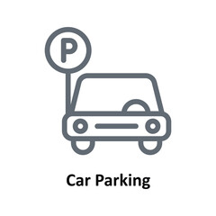 Car Parking Vector Outline Icons. Simple stock illustration stock