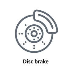 Disc brake Vector Outline Icons. Simple stock illustration stock