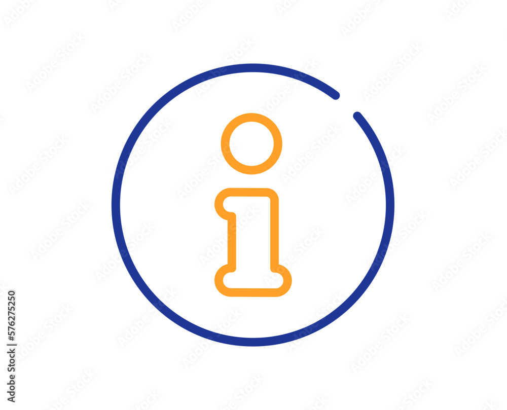 Aufkleber info line icon. help inform sign. support information symbol. colorful thin line outline concept. li