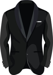 Black Tuxedo Style Model Fashion Vector