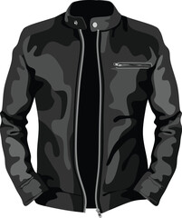 Black Leather Jacket Fashion Vector