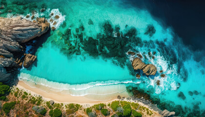 Beautiful Summer beach from air. 