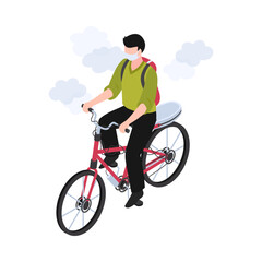 Isometric Pollution Bicycle Composition