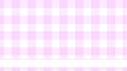 ピンクブロックチェックレース壁紙♪