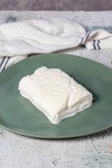 Clotted cream or butter cream. Turkish creamy dairy product. Cow's cream for breakfast. Local name kaymak