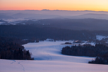 winter landscape in the Bieszczady mountains, Bezmiechowa
