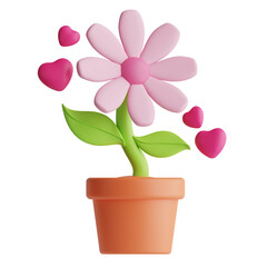 3d flower pot icon