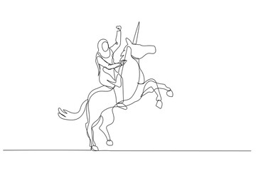 muslim woman riding a unicorn and having billion dollar valuation company