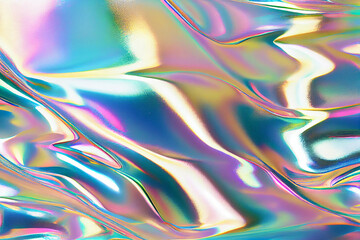 Fototapeta premium Iridescent foil texture background. generative ai.