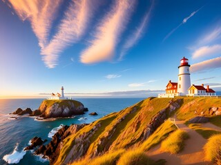 lighthouse at sunset