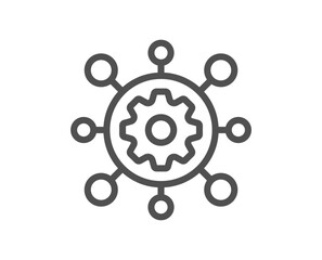 Obraz premium Framework line icon. Service maintenance sign. Execute development symbol. Quality design element. Linear style framework icon. Editable stroke. Vector