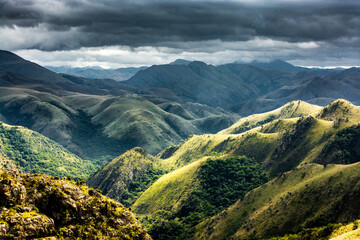 mountainous landscape of the Malolotja Nature Reserve in Swaziland (Eswatini) - 576279099
