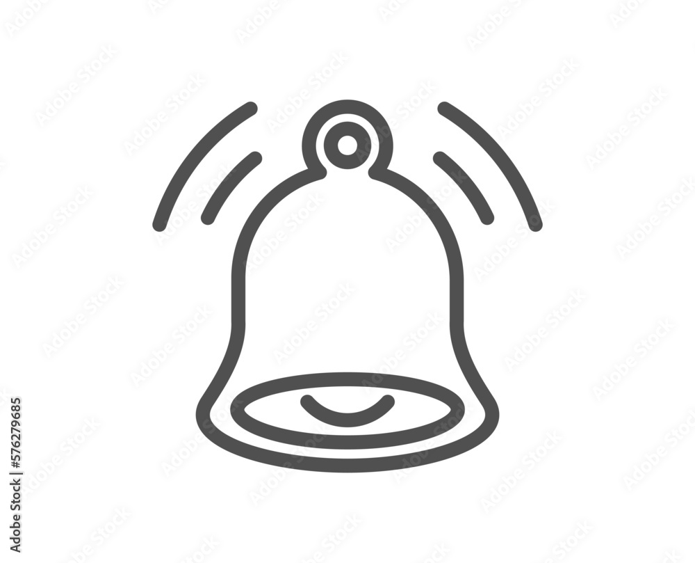 Poster bell alert line icon. message notification sign. alarm notice symbol. quality design element. linear