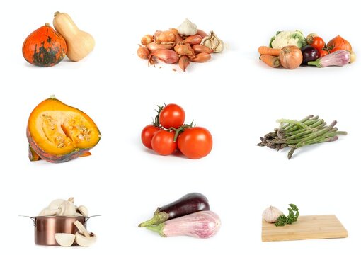 collection of vegetable isolated on white 