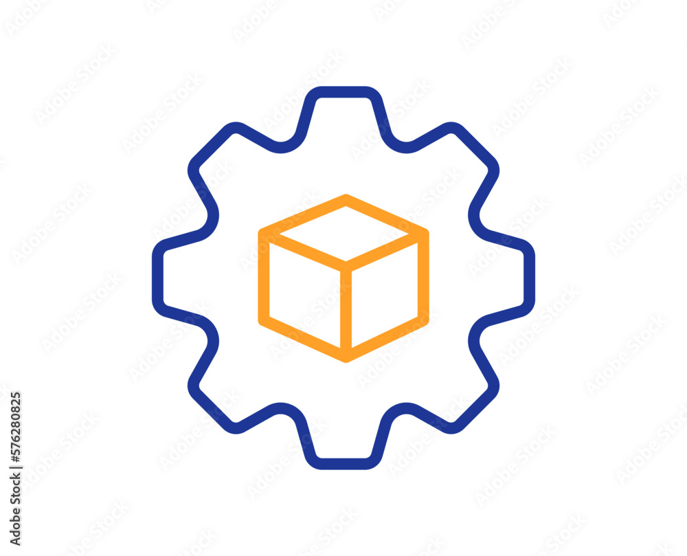 Poster product development line icon. digital research sign. tech service symbol. colorful thin line outlin