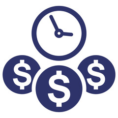 time and money icon on white