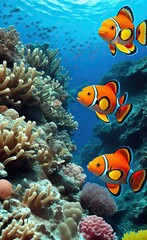 Fototapeta na wymiar tropical coral reef created with Generative AI technology
