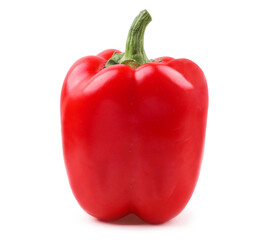 Fresh red paprika pepper, white background