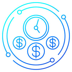 time and money line design icon
