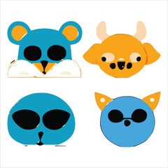 Fototapeta premium Set of beautiful and cute cartoons design vector file