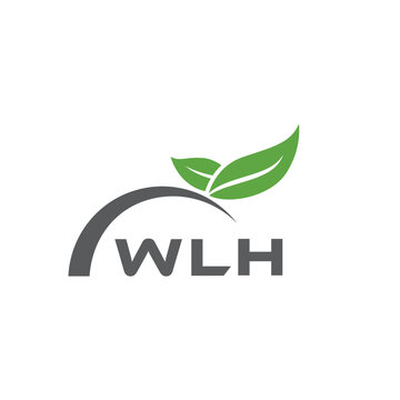 WLH letter nature logo design on white background. WLH creative initials letter leaf logo concept. WLH letter design.