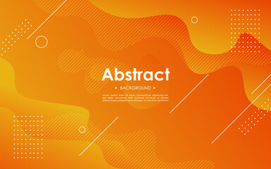 abstract orange gradient wavy light liquid color with geometric shape background. eps10 vector
