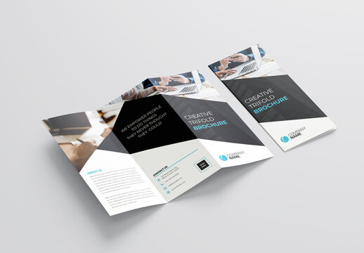 Corporate Trifold Brochure Layout with Editable Elements
