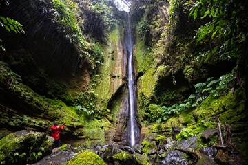 Natural waterfall on São Miguel island in the Azores