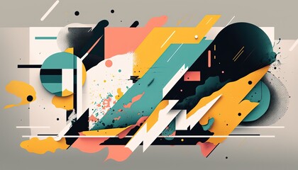 sporty energetic style abstract color splash with geometric shape artistic background wallpaper