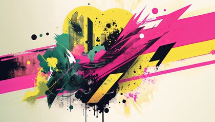  sporty energetic style abstract color splash with geometric shape artistic background wallpaper