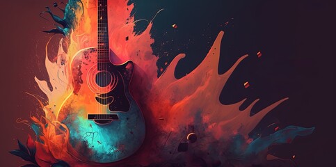 abstract background illustration ,music industry theme, Generative Ai