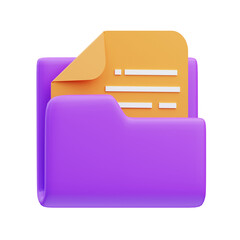 3d render illustration of office folder icon, office material