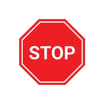 A Stop sign on a white background. Vector illustration.