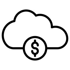 cloud dollar icon