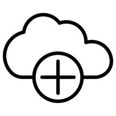 Obraz premium cloud add icon