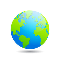 Colorful Sphere Globe Realistic World Map Vector Illustration