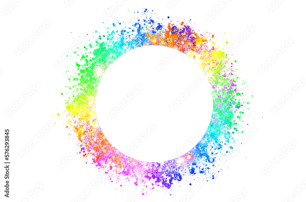 Poster colorful circle frame circle light frame on transparent background png file