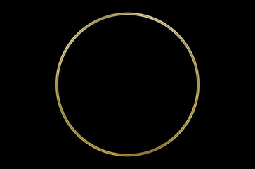 luxury golden glossy border circle on black background