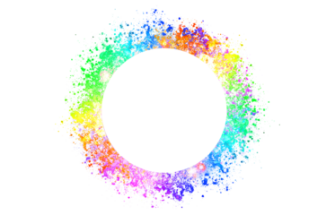colorful circle frame circle light frame on transparent background PNG file
