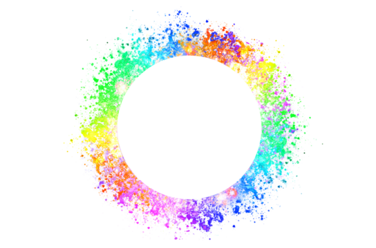 colorful circle frame circle light frame on transparent background PNG file - Powered by Adobe