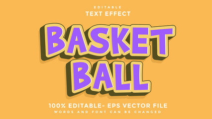 Minimal Word Basketball Editable Text Effect Design, Effect Saved In Graphic Style