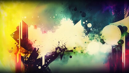 abstract background of color splash and glitter glow light with grunge and noise texture, Generative Ai