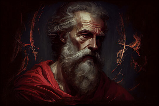 Saint Andrew Apostle of Christ Colored Illustration. Generative Ai.