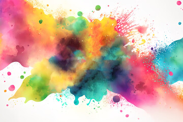 Multicolored explosion of rainbow holi powder paint