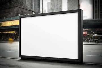blank billboard mockup on the street, Generative AI