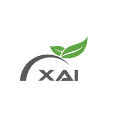 XAI letter nature logo design on white background. XAI creative initials letter leaf logo concept. XAI letter design.
